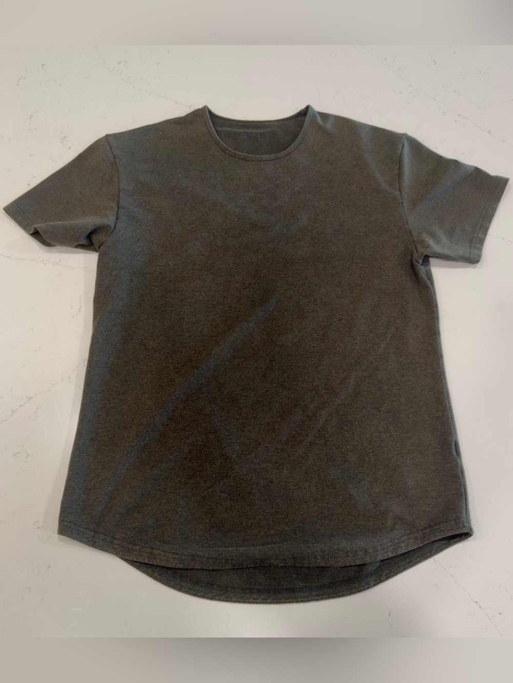 BYLT Basics Green Snow Washed Drop-Cut Short Sleeve Tee - Large